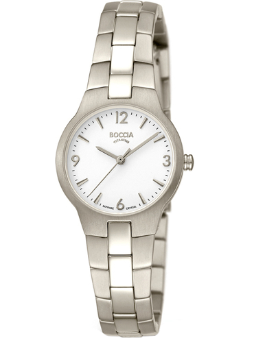 Boccia Ρολόι Μπαταρίας με Ασημί Μεταλλικό Μπρασελέ 3312-01