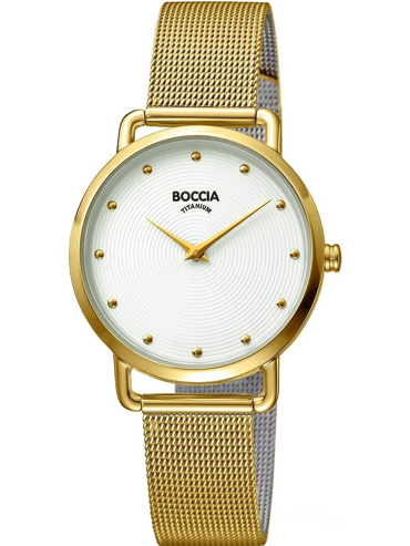 Boccia Titanium Ρολόι Μπαταρίας με Χρυσό Μεταλλικό Μπρασελέ 3314-06