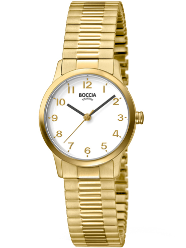 Boccia Ρολόι Μπαταρίας με Χρυσό Μεταλλικό Μπρασελέ 3318-02