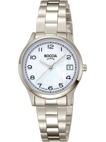 Boccia Ρολόι Μπαταρίας με Ασημί Μεταλλικό Μπρασελέ 3324-01