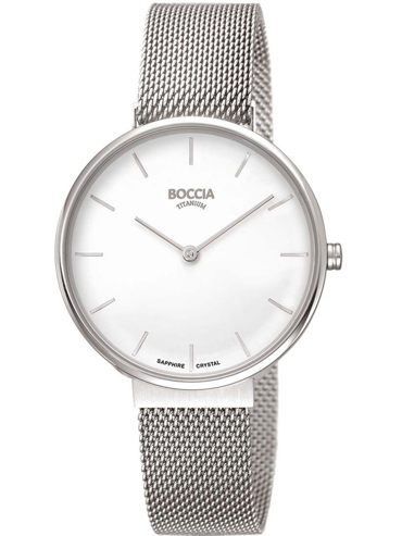 Boccia Titanium Ρολόι Μπαταρίας με Ασημί Μεταλλικό Μπρασελέ 3327-09
