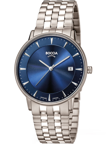 Boccia Titanium Ρολόι Μπαταρίας με Ασημί Μεταλλικό Μπρασελέ 3607-03