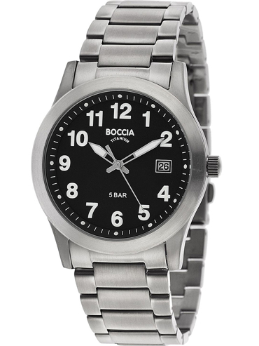 Boccia Titanium Ρολόι Μπαταρίας με Ασημί Μεταλλικό Μπρασελέ 3619-03