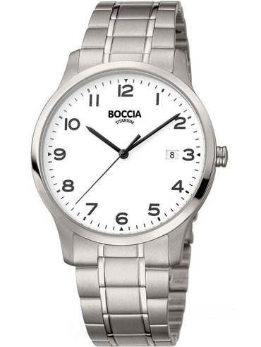 Boccia Titanium Ρολόι Μπαταρίας με Ασημί Μεταλλικό Μπρασελέ 3620-01