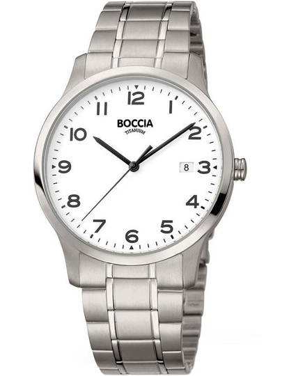 Boccia Titanium Ρολόι Μπαταρίας με Ασημί Μεταλλικό Μπρασελέ 3620-01