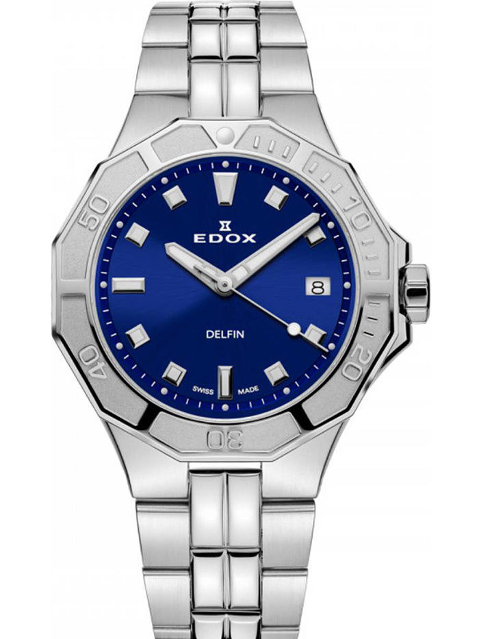 Edox Delfin Diver Roloi Batarias me Asimi Metalliko Brasele 53020-3M-BUN