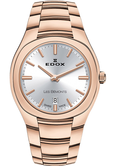 Edox Les Bemonts Ρολόι Μπαταρίας με Ροζ Χρυσό Μεταλλικό Μπρασελέ 57004-37R-AIR