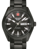 Swiss Alpine Military by Grovana Roloi Aftomato me Mavro Metalliko Brasele 7090.2177