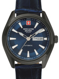 Swiss Alpine Military by Grovana Roloi Aftomato me Ble Dermatino Louraki 7090.2575