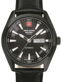 Swiss Alpine Military by Grovana Roloi Aftomato me Mavro Dermatino Louraki 7090.2577