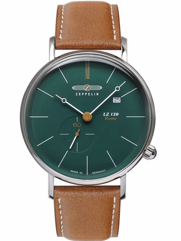 Zeppelin Rome LZ120 Ρολόι Μπαταρίας με Καφέ Δερμάτινο Λουράκι 7138-3