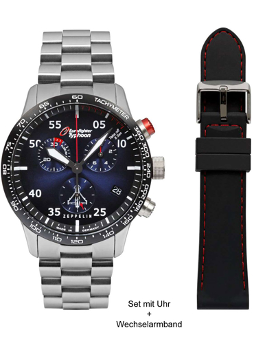 Zeppelin 7298M-3-Set Eurofighter Typhoon quartz Mens Watch 43mm 10ATM