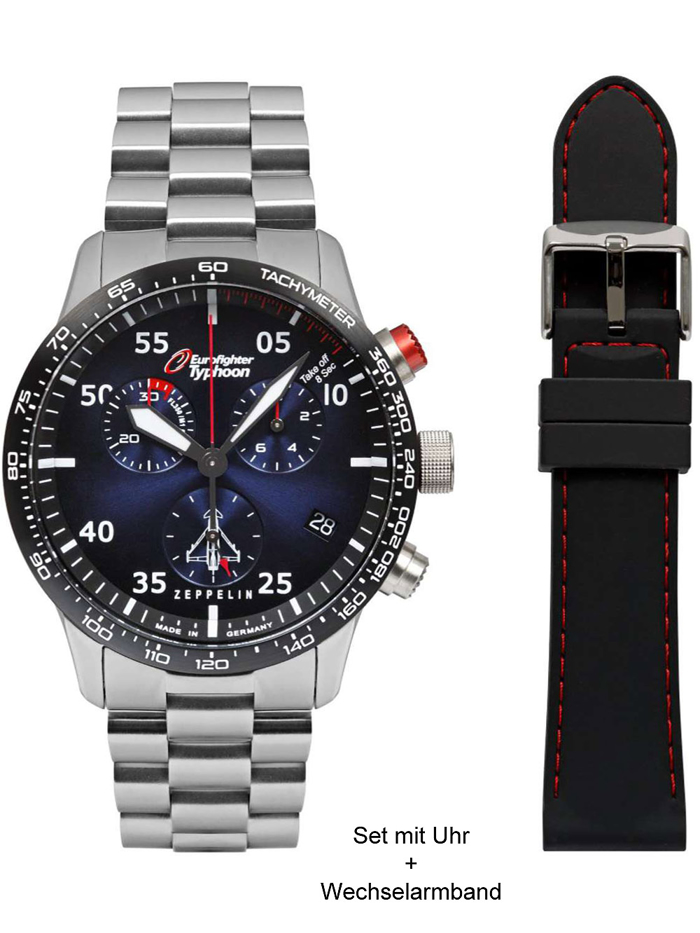 Zeppelin 7298M-3-Set Eurofighter Typhoon quartz Mens Watch 43mm 10ATM