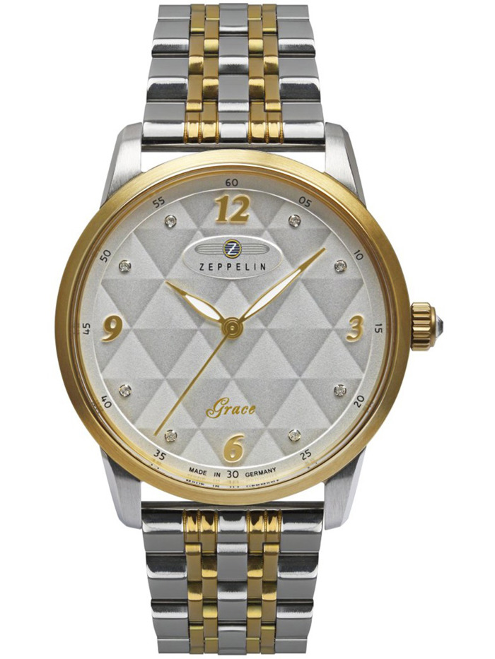 Zeppelin Grace Roloi Batarias me Xruso / Asimi Metalliko Brasele 7347M-1