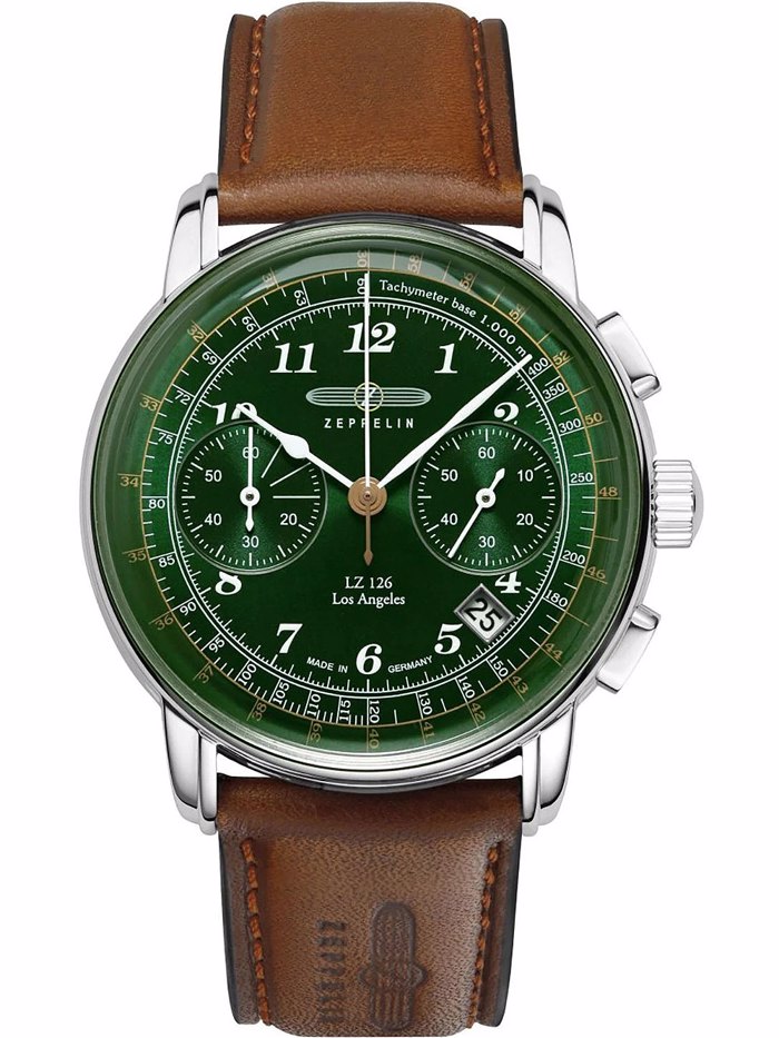 Zeppelin 7614-4 LZ126 Los Angeles Chronograph Mens Watch 43mm 5ATM