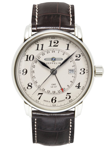 Zeppelin LZ-127 Ρολόι Μπαταρίας με Μαύρο Δερμάτινο Λουράκι 7642-5