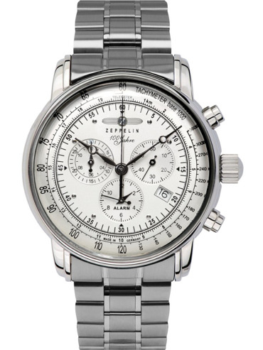 Zeppelin 7680MB-1 Mens Watch Alarm Chronograph 100 Years 43mm 5ATM