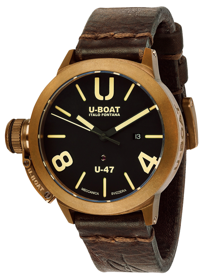 U-Boat Classico Roloi Aftomato me Kafe Dermatino Louraki 7797