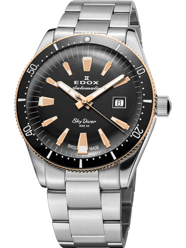 Edox Skydiver Limited Edition Ρολόι Αυτόματο με Ασημί Μεταλλικό Μπρασελέ 80126-357RNM-NIRB