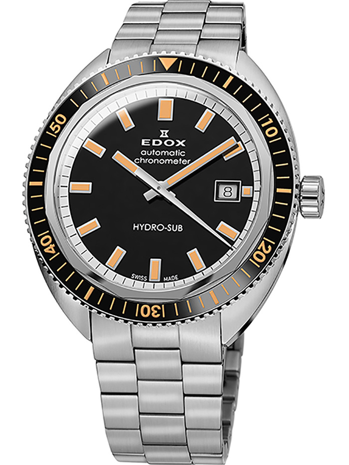 Edox Hydro-Sub Roloi Aftomato me Asimi Metalliko Brasele 80128-3NBM-NIB