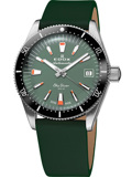 Edox Skydiver Roloi Aftomato me Prasino kai Portokali Dermatino Louraki 80131-3NC-VI