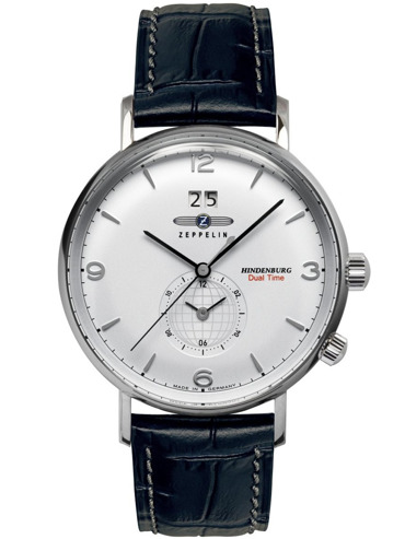 Zeppelin 8044-1 Mens Watch Hindenburg Dual Time 40mm 5ATM