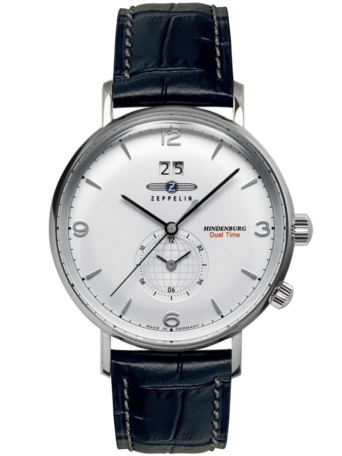 Zeppelin 8044-1 Mens Watch Hindenburg Dual Time 40mm 5ATM