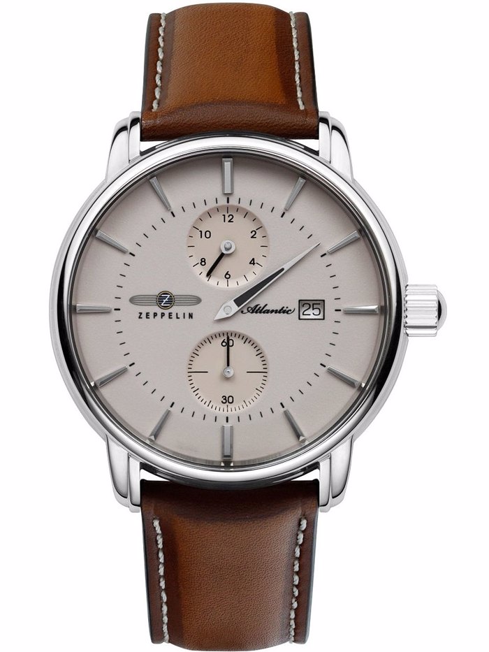 Zeppelin Atlatnic Roloi Aftomato me Kafe Dermatino Louraki 8426-5