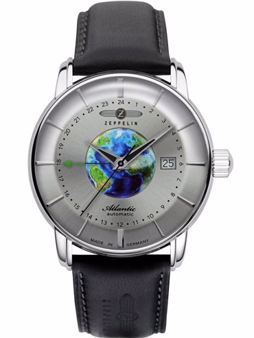 Zeppelin Atlatnic GMT Ρολόι Αυτόματο με Μαύρο Δερμάτινο Λουράκι 8468-1
