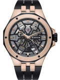 Edox Delfin Mecano Roloi Aftomato me Mavro Kaoutsouk Louraki 85303-357RN-NRN
