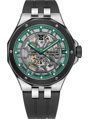 Edox Delfin Mecano Ρολόι Αυτόματο με Ασημί Καουτσούκ Λουράκι 85303-3NN-VB