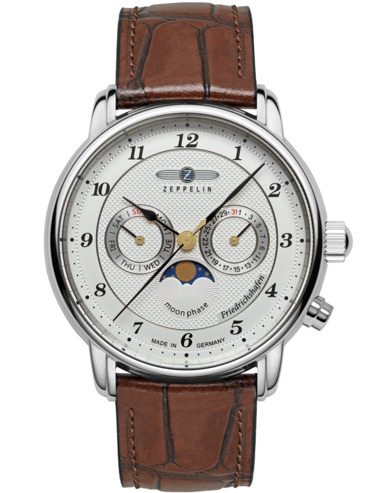 Zeppelin 8536-1 Mens Watch Friedrichshafen Moon Phase 40mm 5ATM