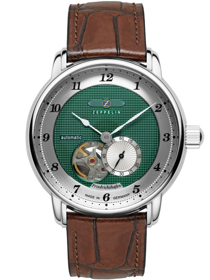 Zeppelin 8566-2 Mens Watch Friedrichshafen Open Heart Automatic 40mm 5ATM