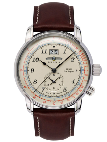 Zeppelin LZ-127 Ρολόι Μπαταρίας με Καφέ Δερμάτινο Λουράκι 8644-5