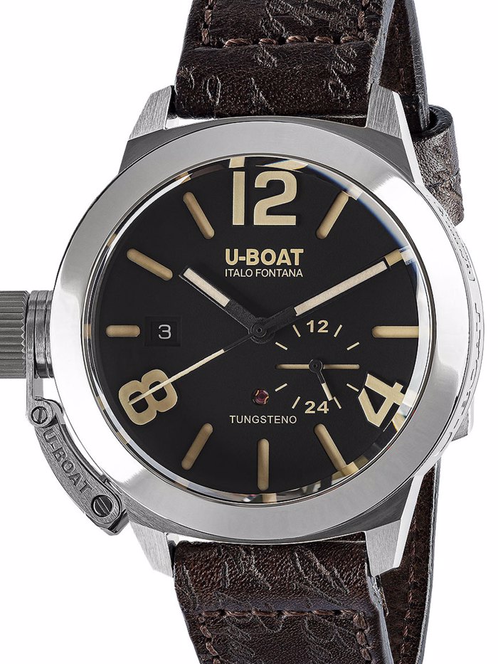 U-Boat Classico Tungsteno Roloi Aftomato me Kafe Dermatino Louraki 8893