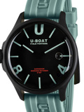 U-Boat Darkmoon Aqua IPB Roloi Batarias me Tirkouaz Kaoutsouk Louraki 9526