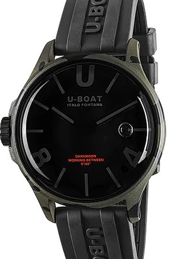 U-Boat Darkmoon Grey Camouflage Roloi Batarias me Mavro Kaoutsouk Louraki 9552