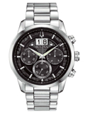 Bulova Sutton Classic Roloi Xronogafos Batarias me Asimi Metalliko Brasele 96B319