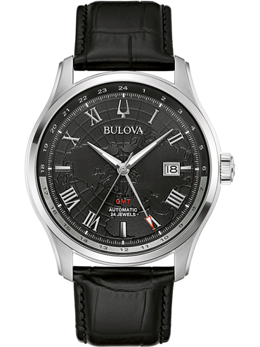 Bulova Wilton GMT Ρολόι Αυτόματο με Μαύρο Δερμάτινο Λουράκι 96B387 Bulova Wilton GMT Ρολόι Αυτόματο με Μαύρο Δερμάτινο Λουράκι 96B387