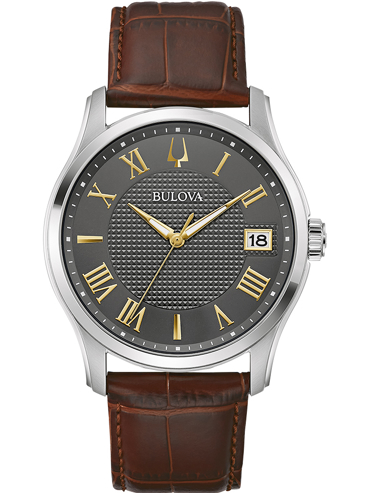 Bulova Wilton Ρολόι Μπαταρίας με Καφέ Δερμάτινο Λουράκι 96B389