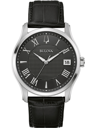 Bulova Wilton Ρολόι Μπαταρίας με Μαύρο Δερμάτινο Λουράκι 96B390 Bulova Wilton Ρολόι Μπαταρίας με Μαύρο Δερμάτινο Λουράκι 96B390