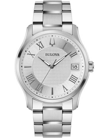 Bulova Wilton Ρολόι Μπαταρίας με Ασημί Μεταλλικό Μπρασελέ 96B391