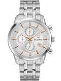 Bulova Sutton Roloi Xronogafos Batarias me Asimi Metalliko Brasele 96B411