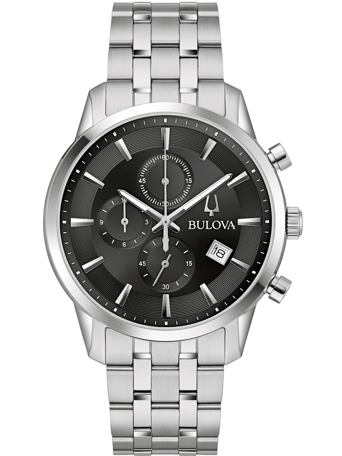 Bulova Sutton Roloi Xronogafos Batarias me Asimi Metalliko Brasele 96B412