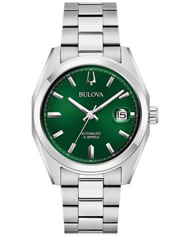 Bulova Surveyor Ρολόι Αυτόματο με Ασημί Μεταλλικό Μπρασελέ 96B429