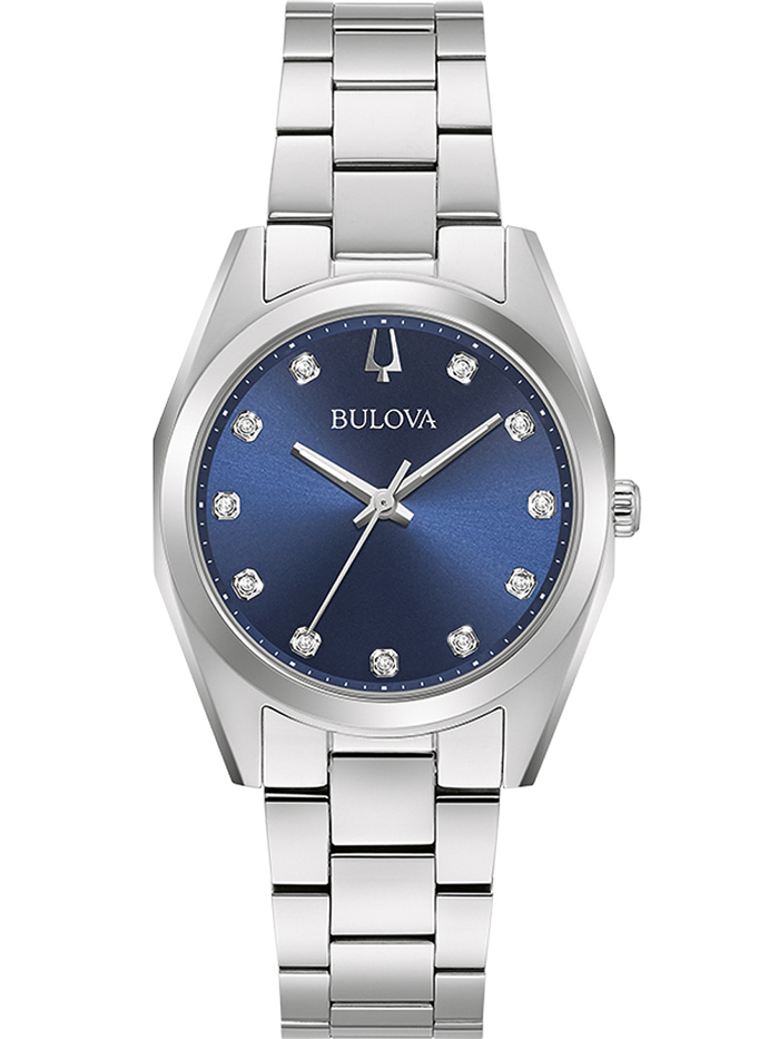 Bulova Surveyor diamond Roloi Batarias me Asimi Metalliko Brasele 96P229