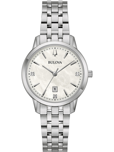 Bulova Sutton Ρολόι Μπαταρίας με Ασημί Μεταλλικό Μπρασελέ 96P233