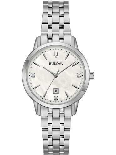 Bulova Sutton Ρολόι Μπαταρίας με Ασημί Μεταλλικό Μπρασελέ 96P233