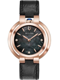 Bulova Rubaiyat Roloi Batarias me Mavro Dermatino Louraki 97P139