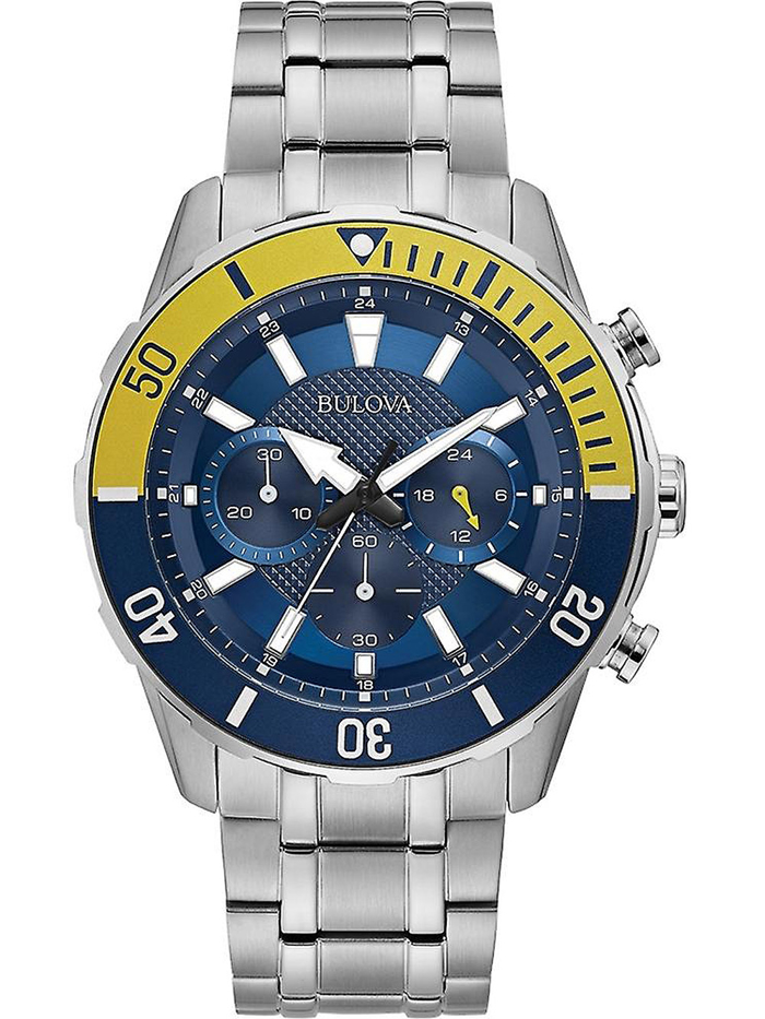 Bulova Sport Roloi Xronogafos Batarias me Asimi Metalliko Brasele 98A245